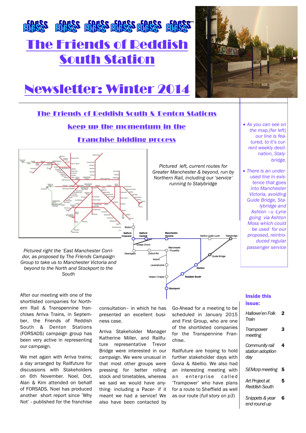 The Friends of Reddish South Station Newsletter