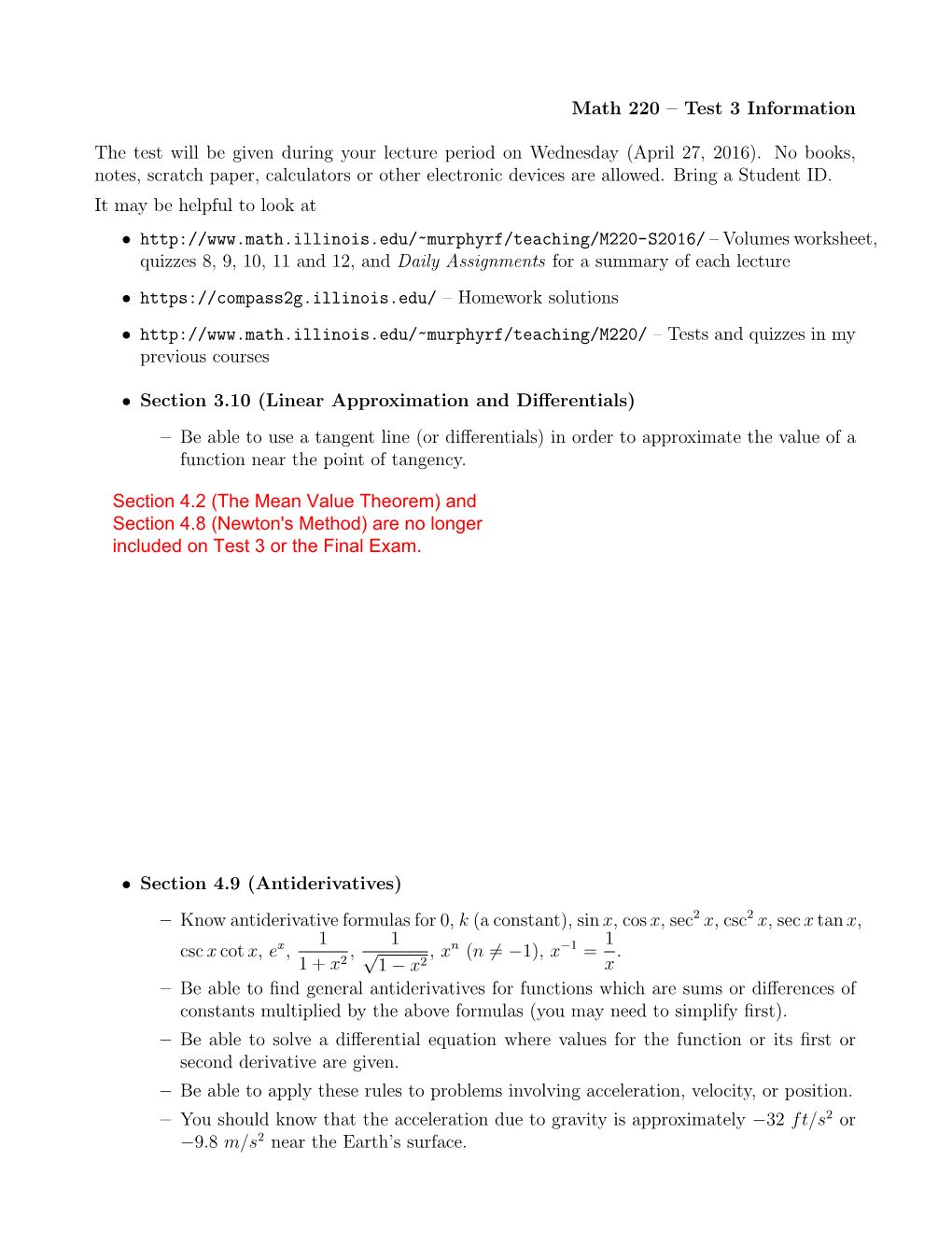 The Mean Value Theorem) – Be Able to Precisely State the Mean Value Theorem and Rolle’S Theorem