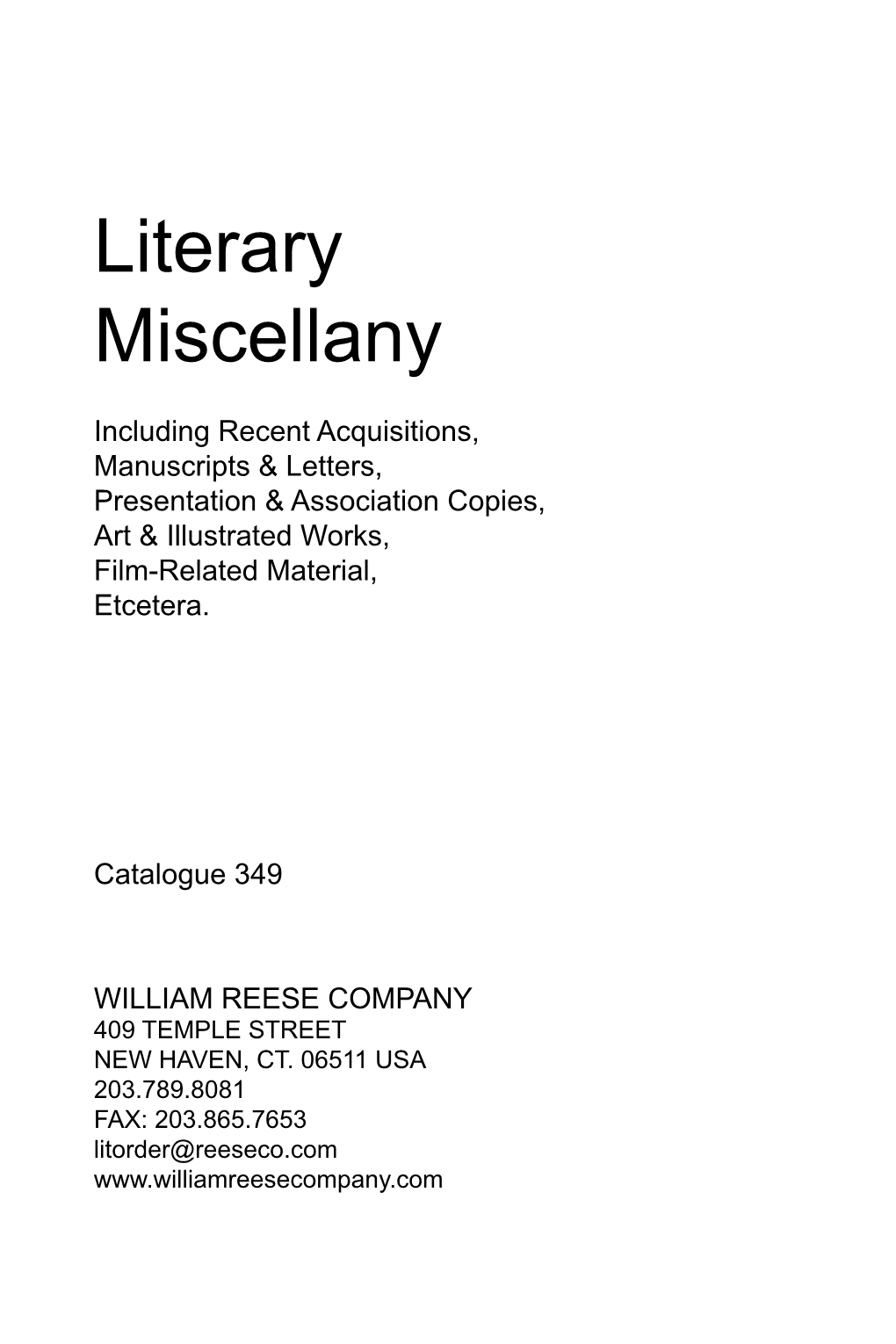 Literary Miscellany