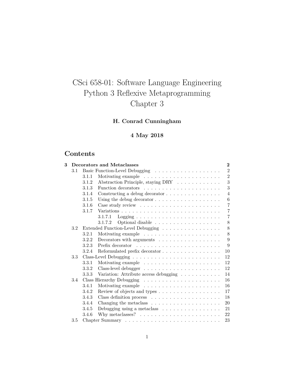 Csci 658-01: Software Language Engineering Python 3 Reflexive