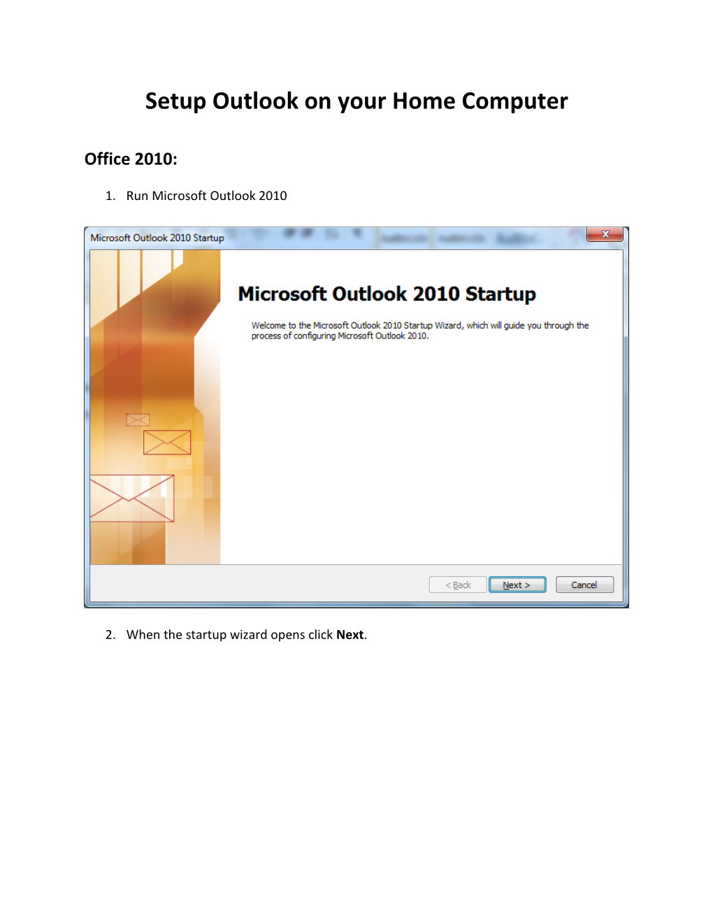 Setup Outlook on Your Home Computer