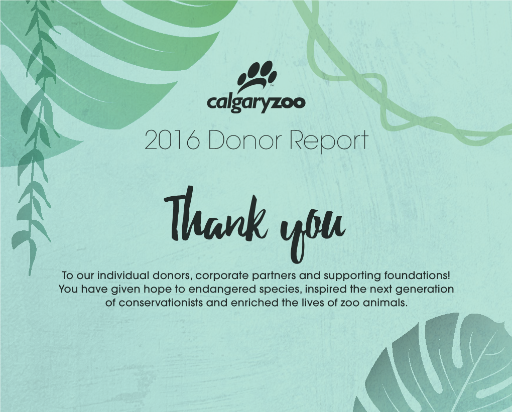 2016 Donor Report