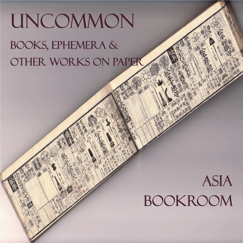 Uncommon Books, Ephemera & Other Works on Paper