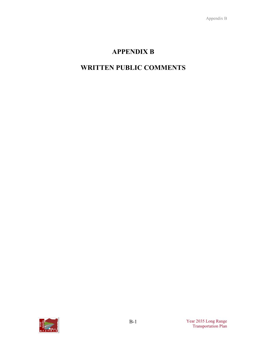 Appendix B Written Public Comments