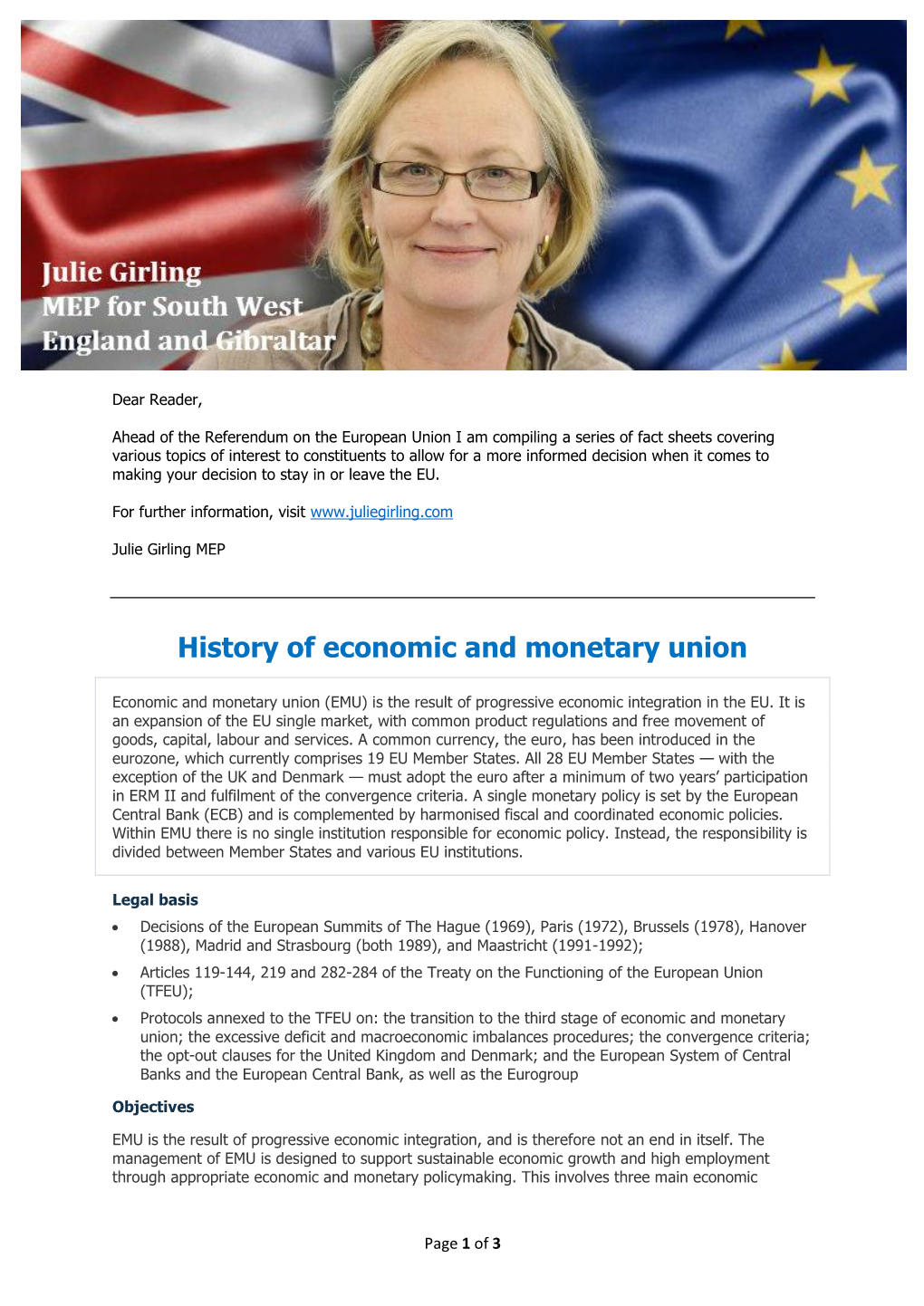 History of Economic and Monetary Union