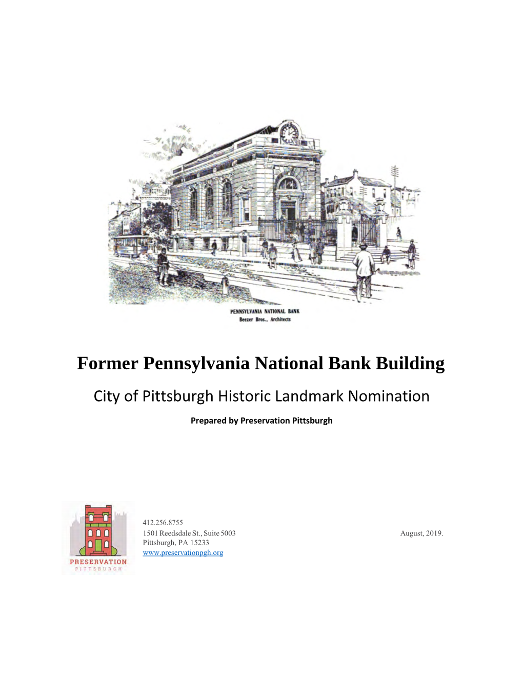Former Pennsylvania National Bank Building City of Pittsburgh Historic Landmark Nomination