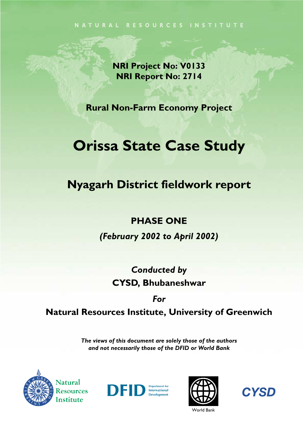 Orissa State Case Study