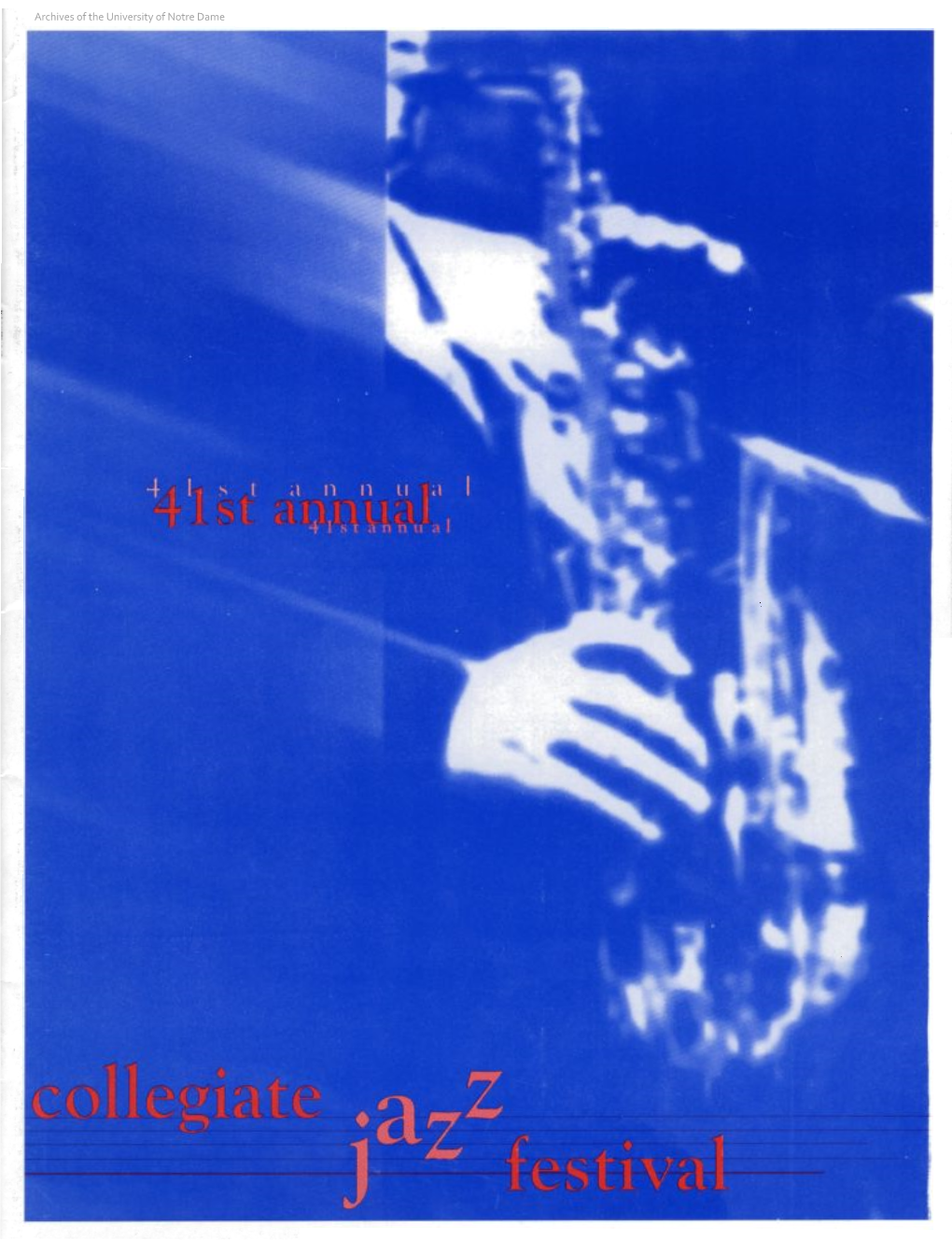 Notre Dame Collegiate Jazz Festival Program, 1999