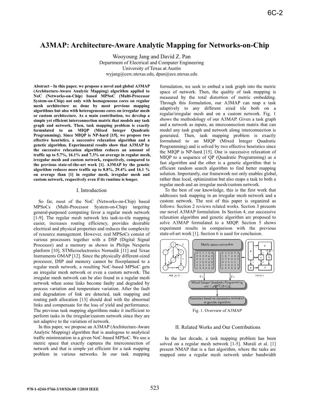 A3MAP: Architecture-Aware Analytic Mapping for Networks-On-Chip Wooyoung Jang and David Z