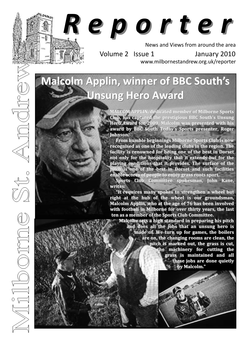 Malcolm Applin, Winner of BBC South's Unsung Hero Award