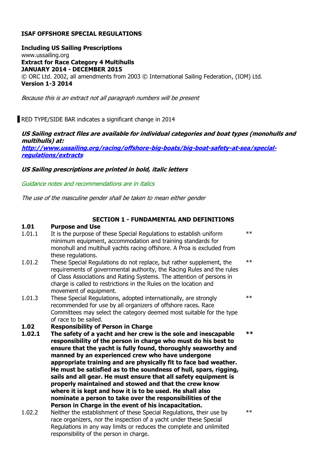 ORC Special Regulations Mo3 with Life Raft