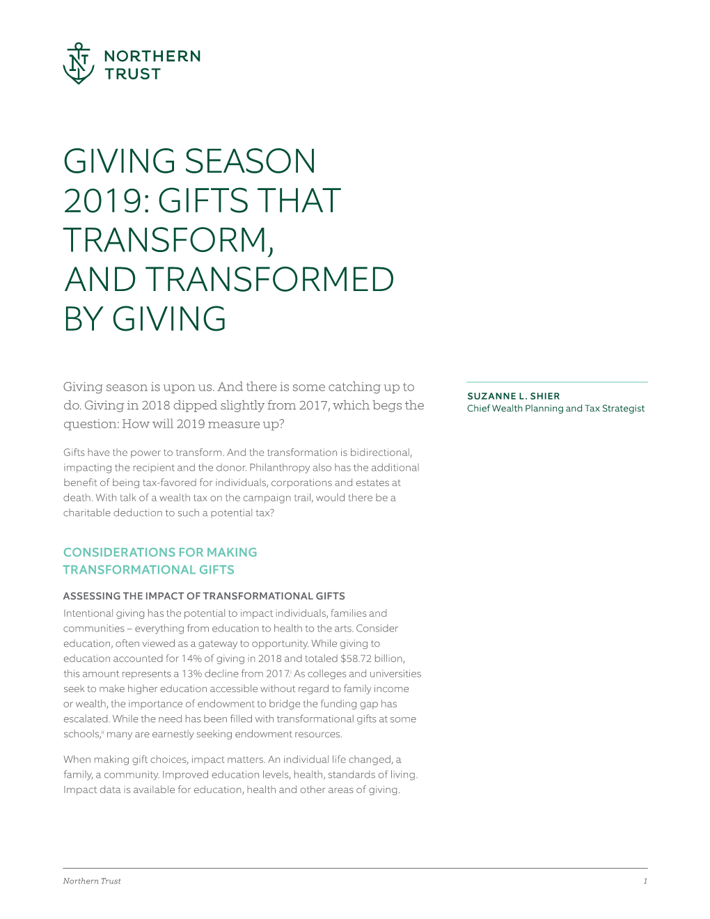 Giving Season 2019: Gifts That Transform, and Transformed by Giving