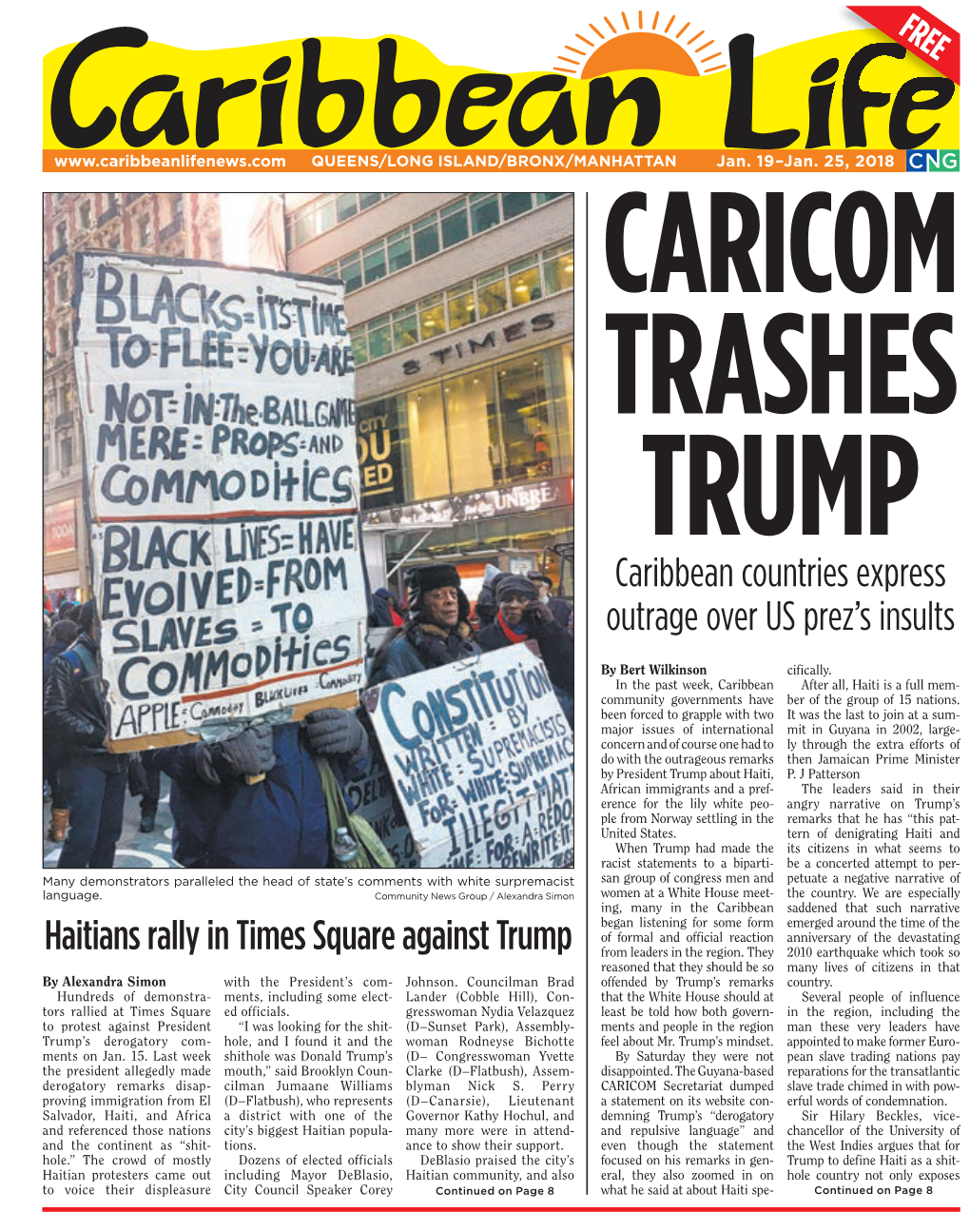 Haitians Rally in Times Square Against Trump Caribbean Countries Express Outrage Over US Prez's Insults