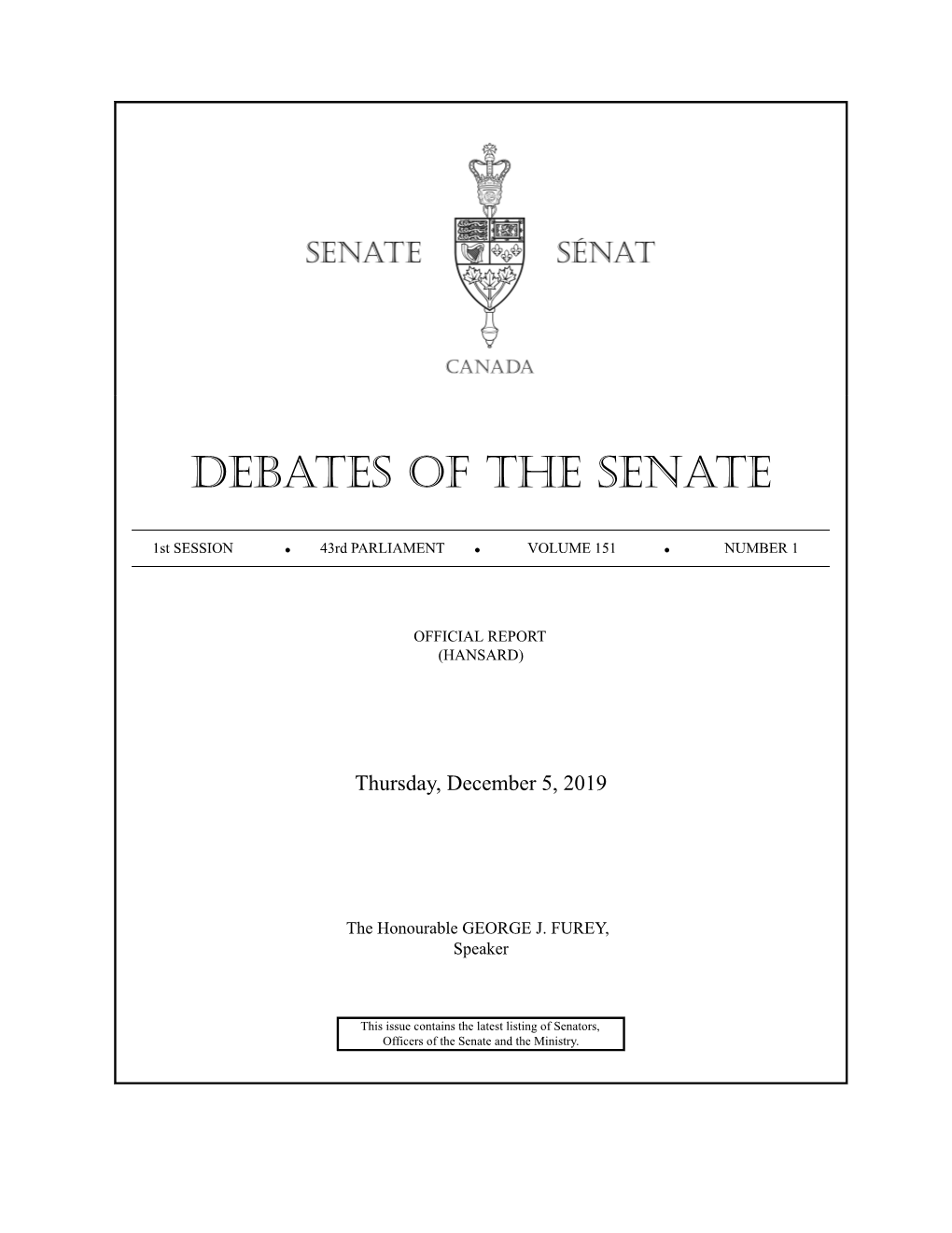 Debates of the Senate