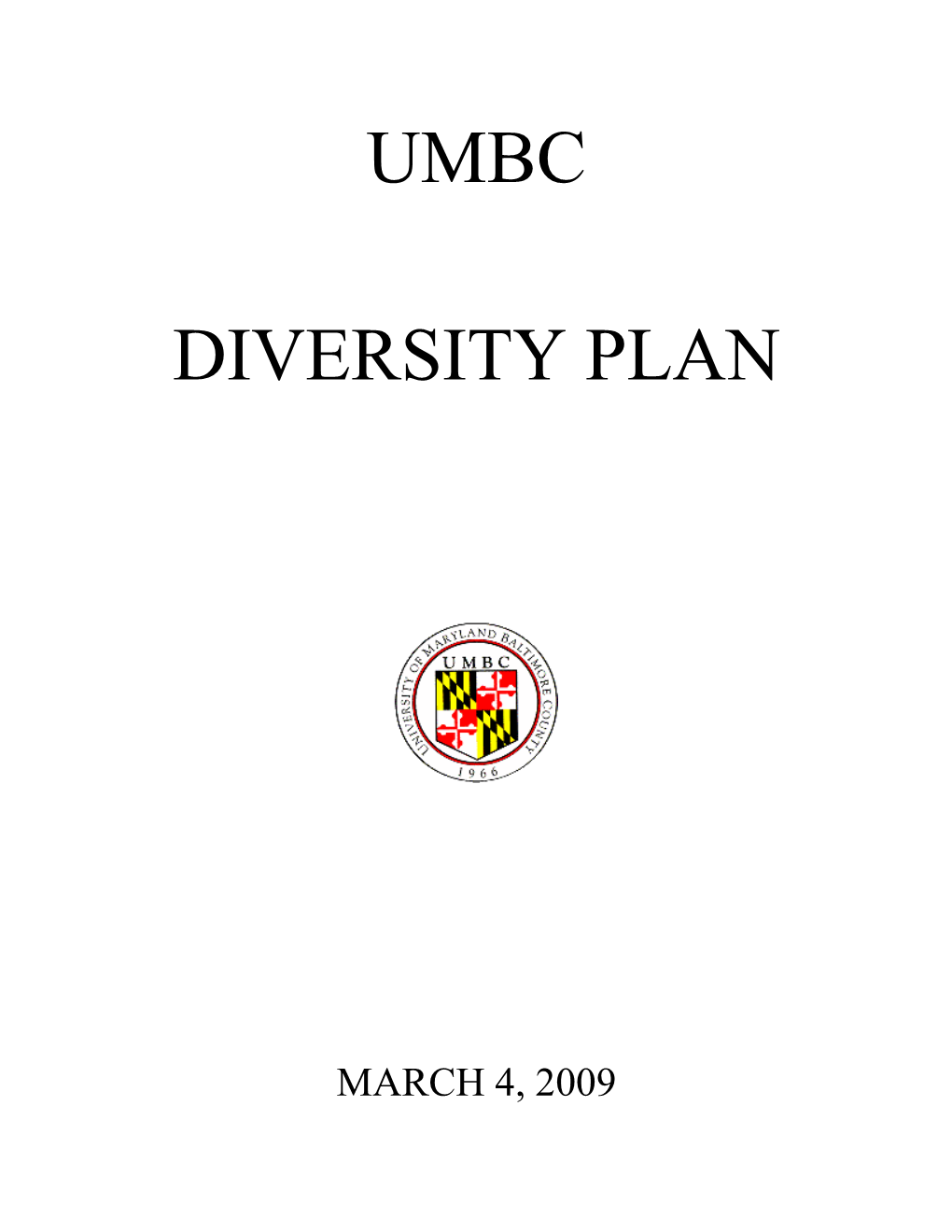 Umbc Diversity Report and Strategic Plan