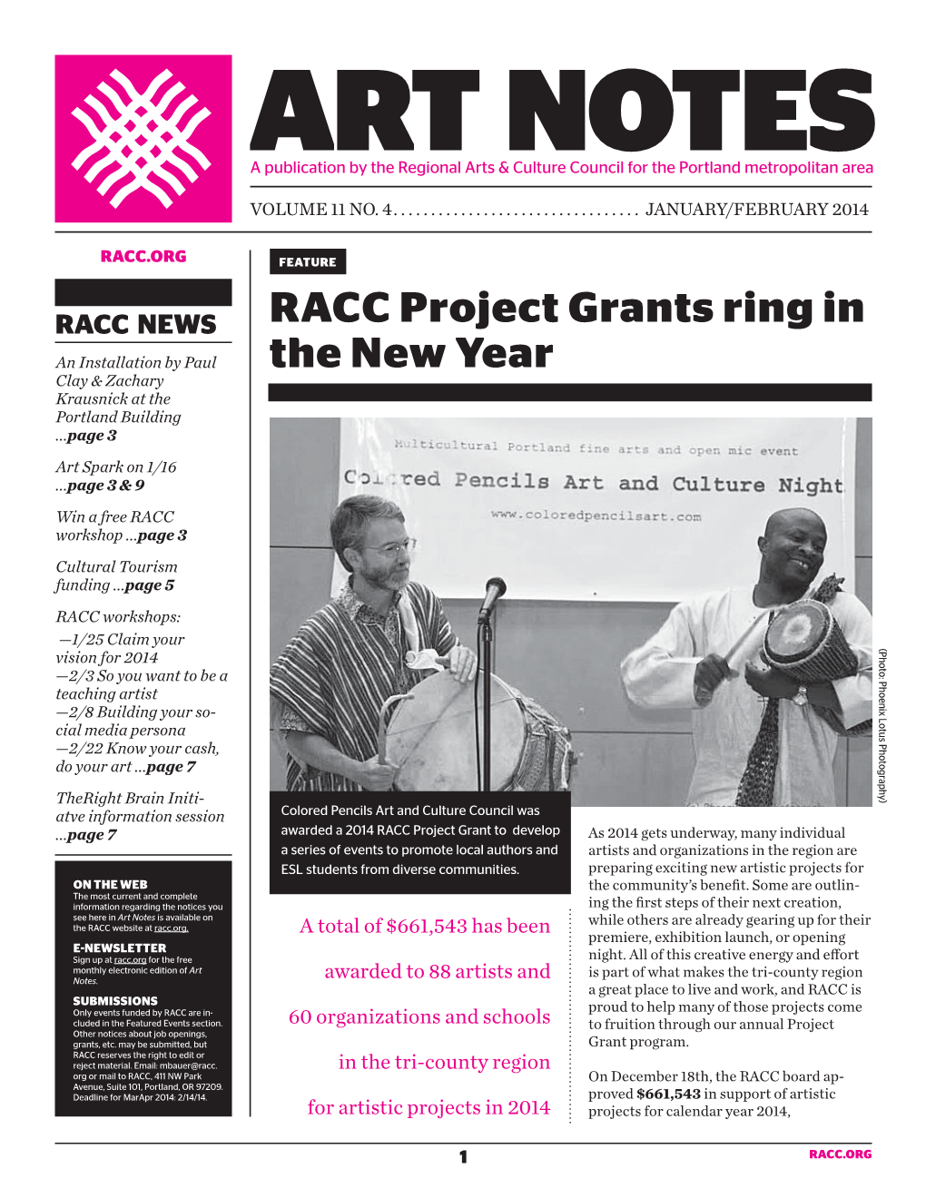 RACC Project Grants Ring in the New Year