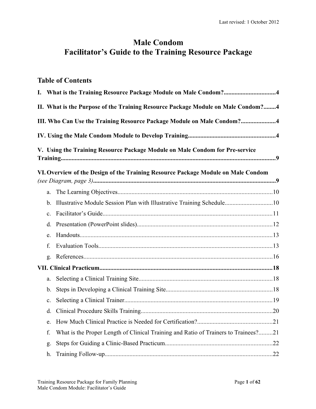 Facilitator S Guide to the Training Resource Package