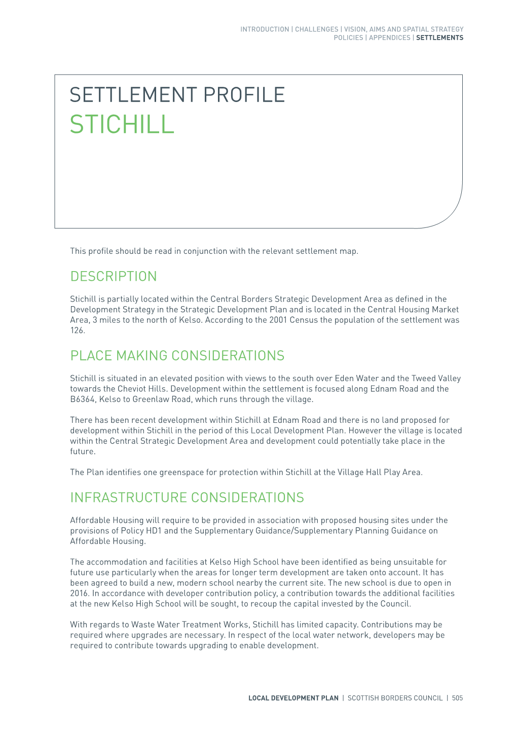 Settlement Profile Stichill