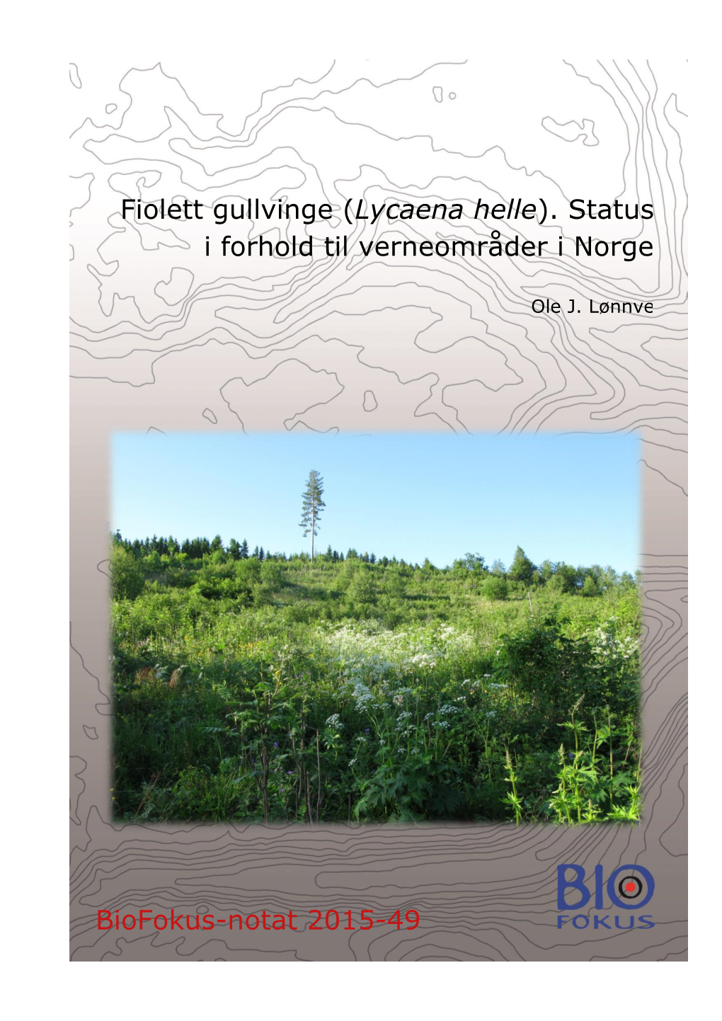 Fiolett Gullvinge (Lycaena Helle). Status I Forhold Til Verneområder I Norge