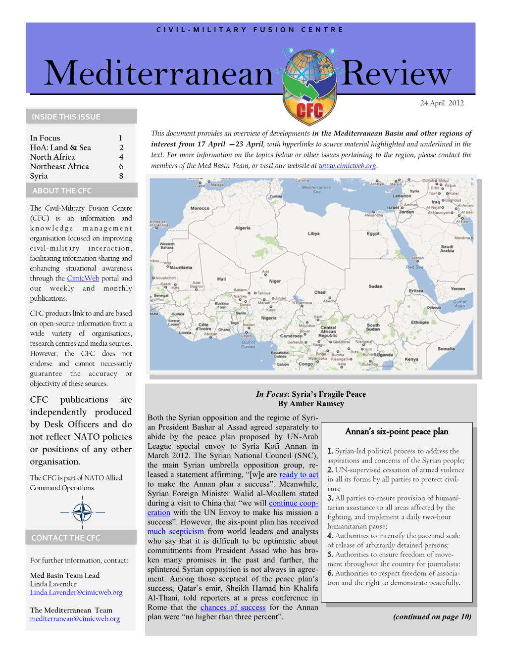 Mediterranean Review 24 April 2012 INSIDE THIS ISSUE