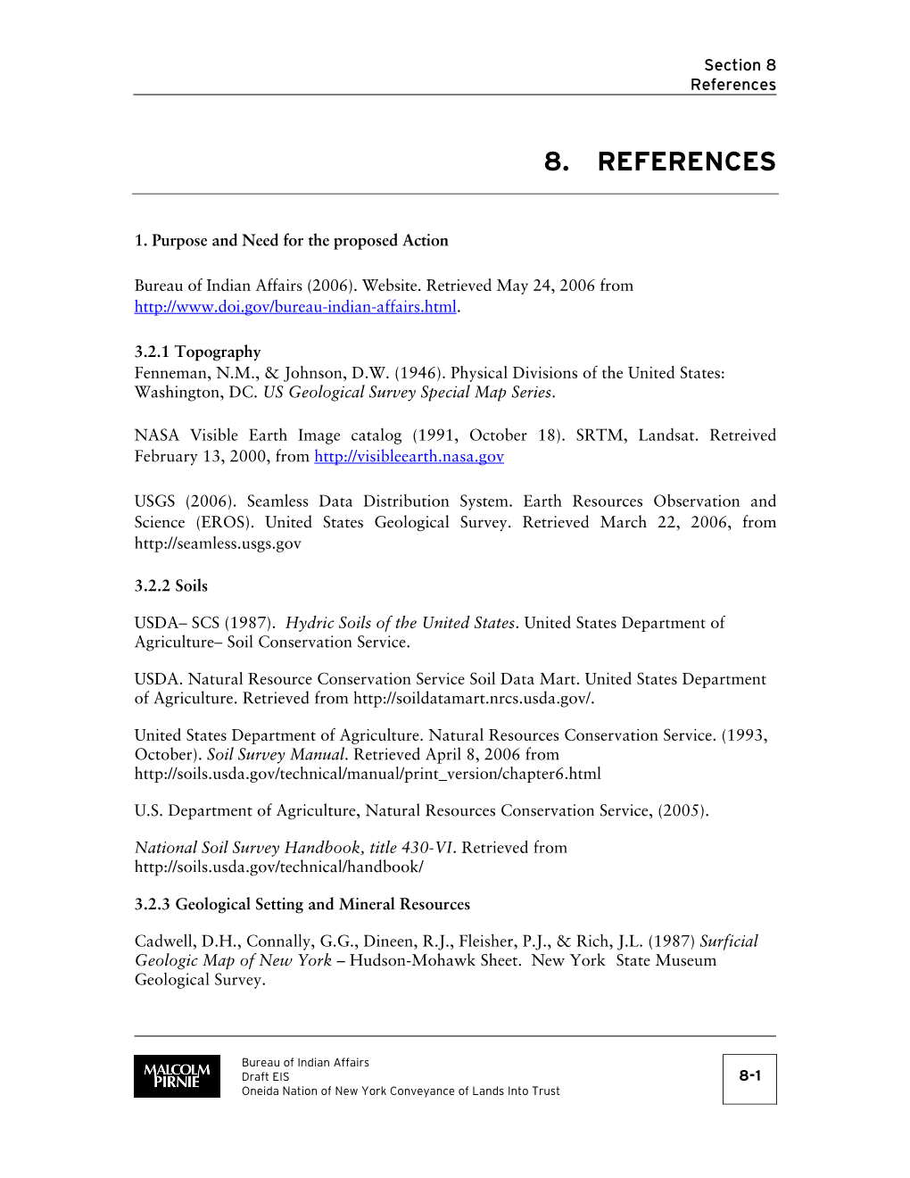 Topography Section References