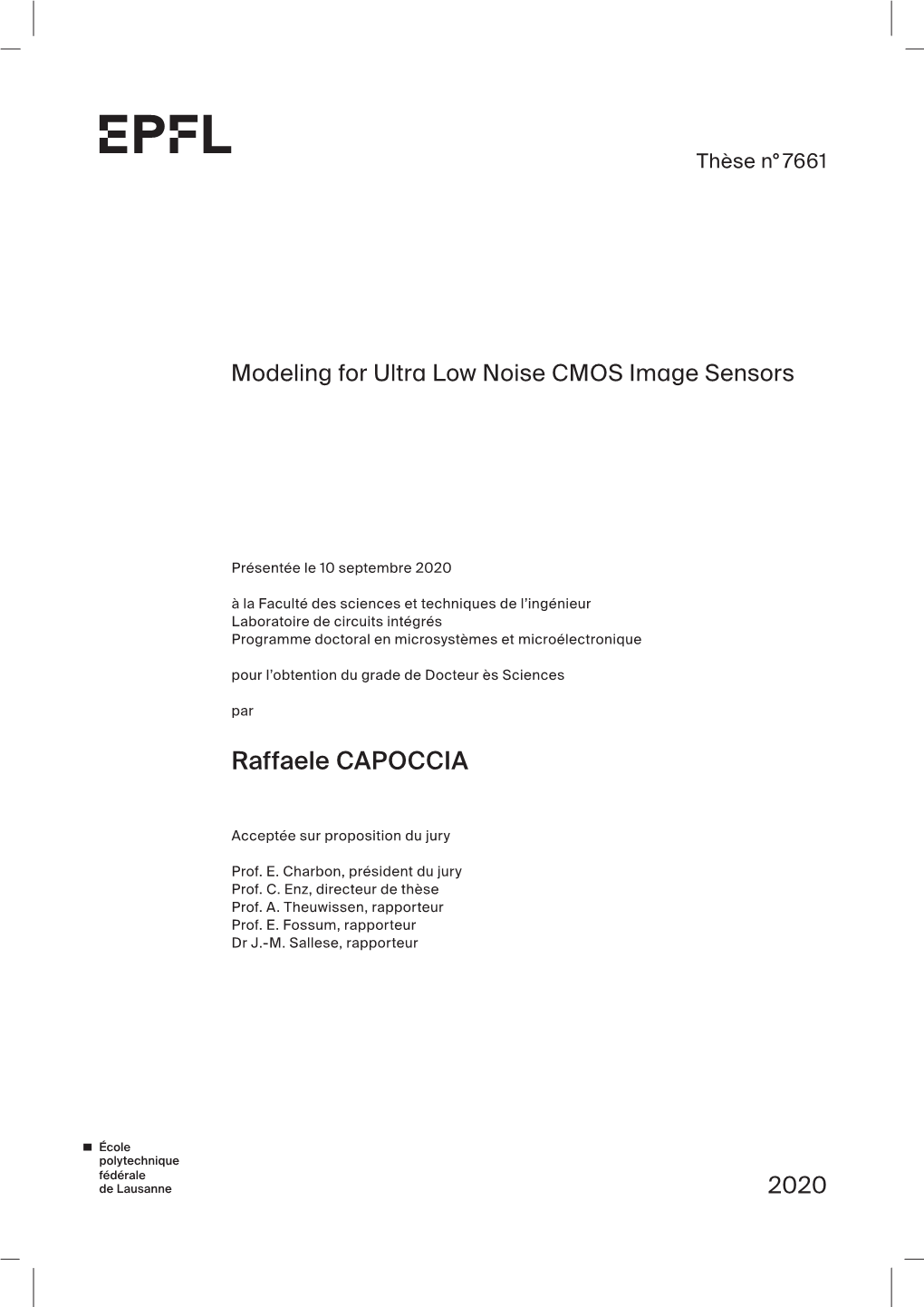 Modeling for Ultra Low Noise CMOS Image Sensors