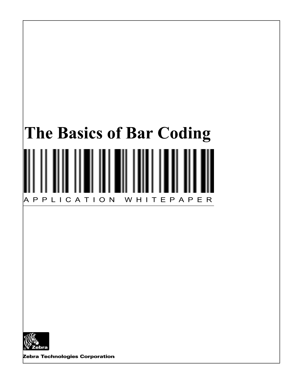 The Basics of Bar Coding