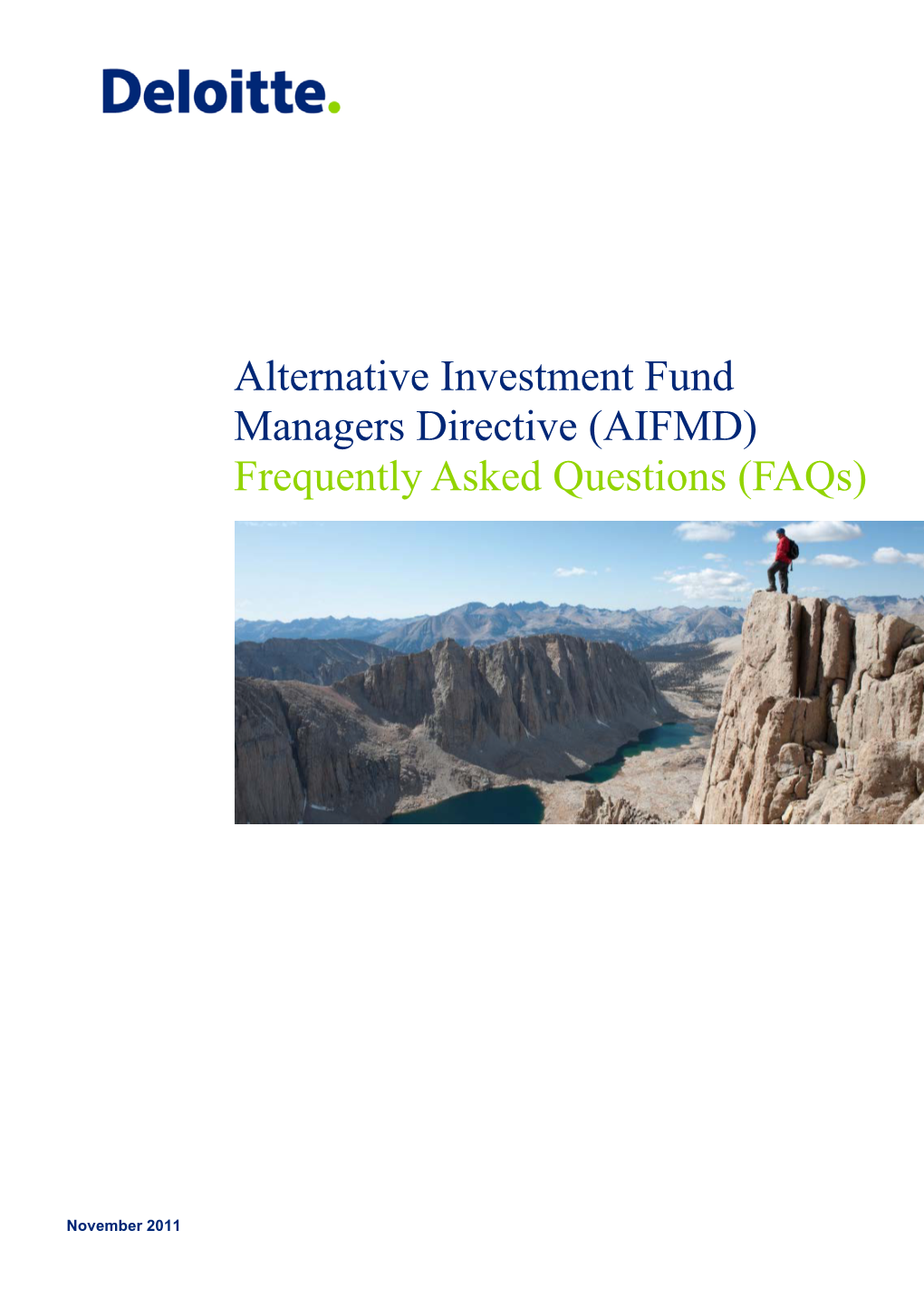 AIFMD) Frequently Asked Questions (Faqs)