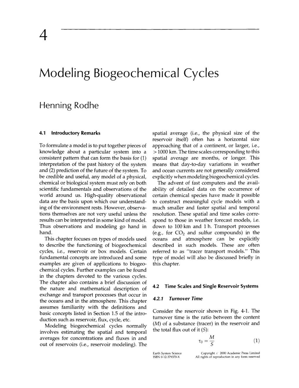 Modeling Biogeochemical Cycles