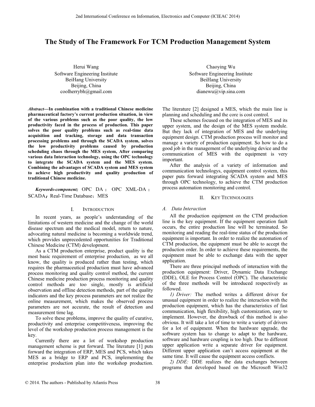 The Study of the Framework for TCM Production Management System