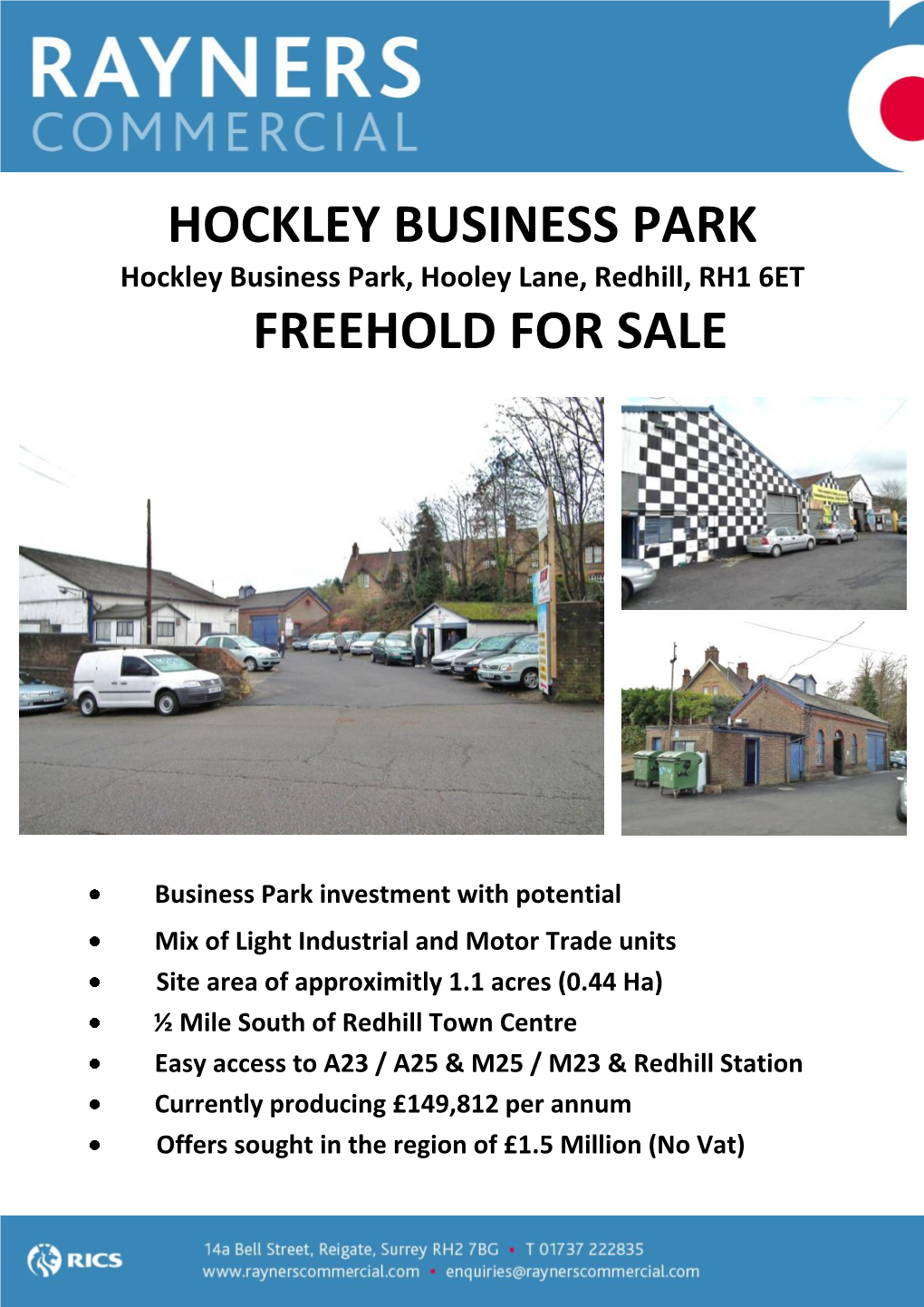 Hockley Business Park Freehold for Sale