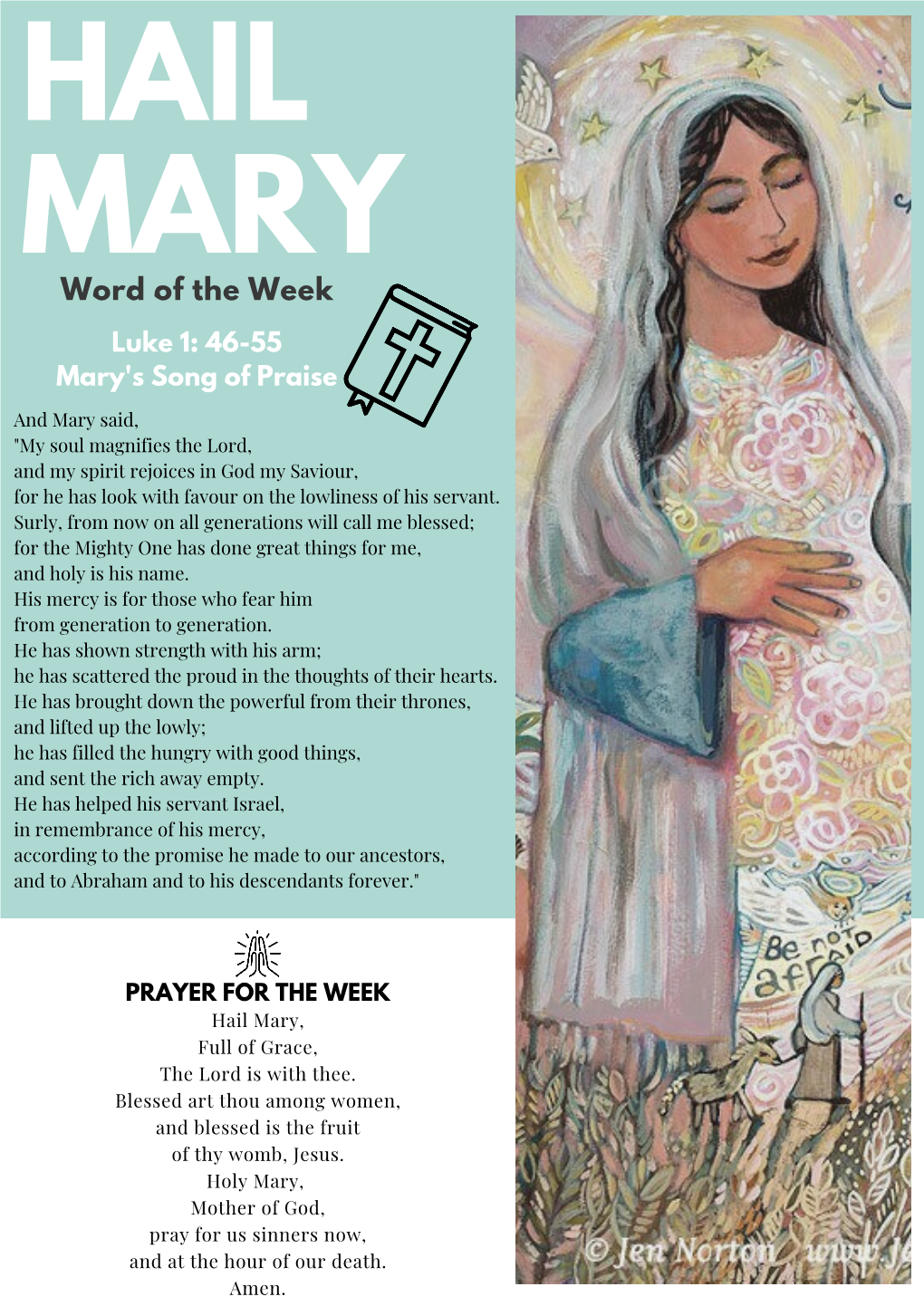 Hail Mary Prayer Sheet 2021