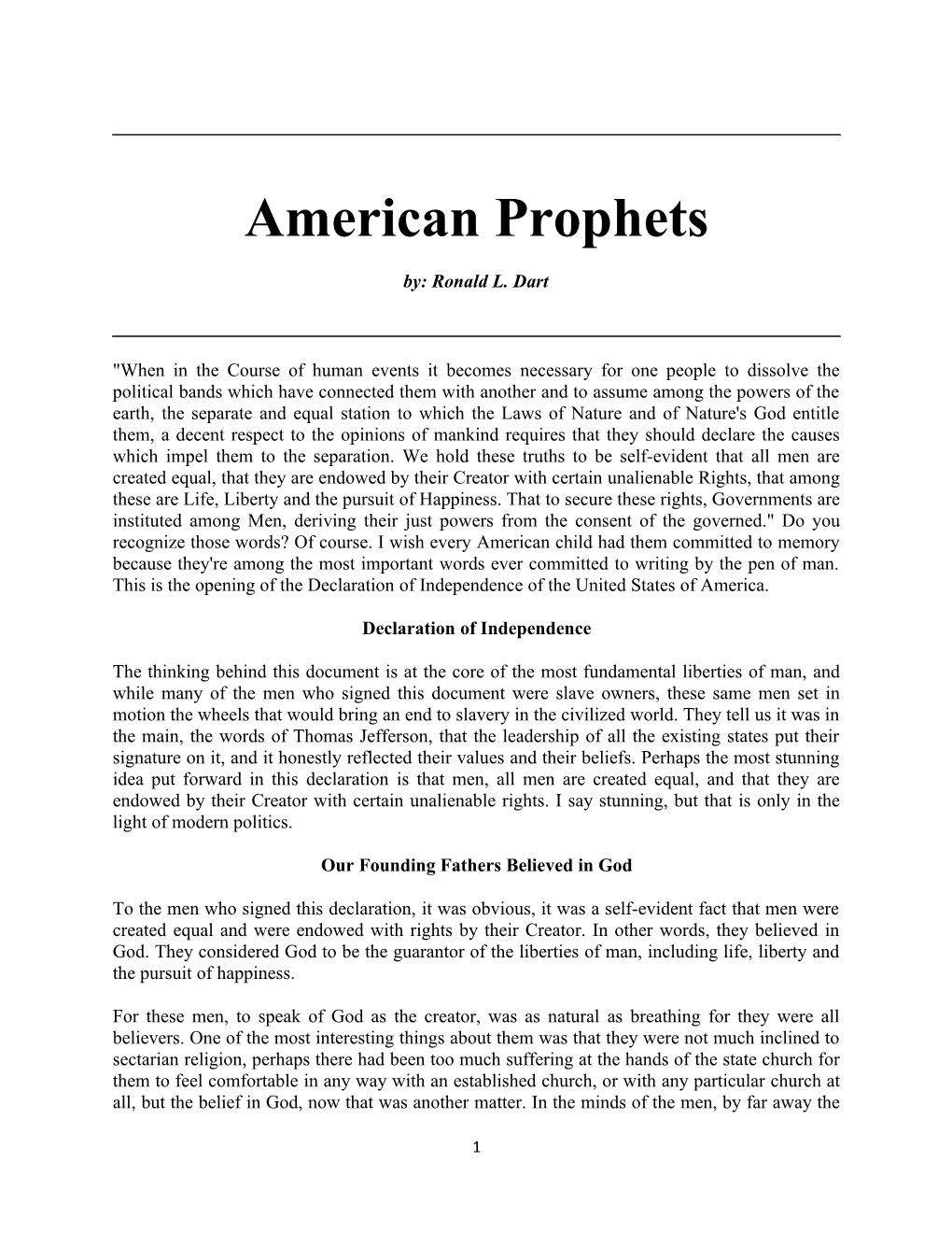 American Prophets