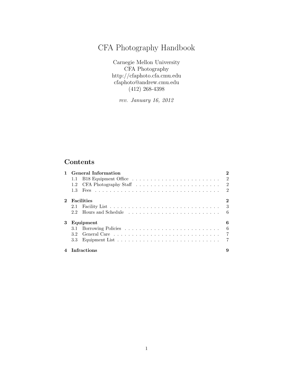 CFA Photography Handbook