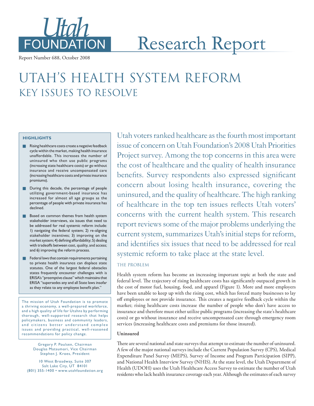 Utah's Health System Reform