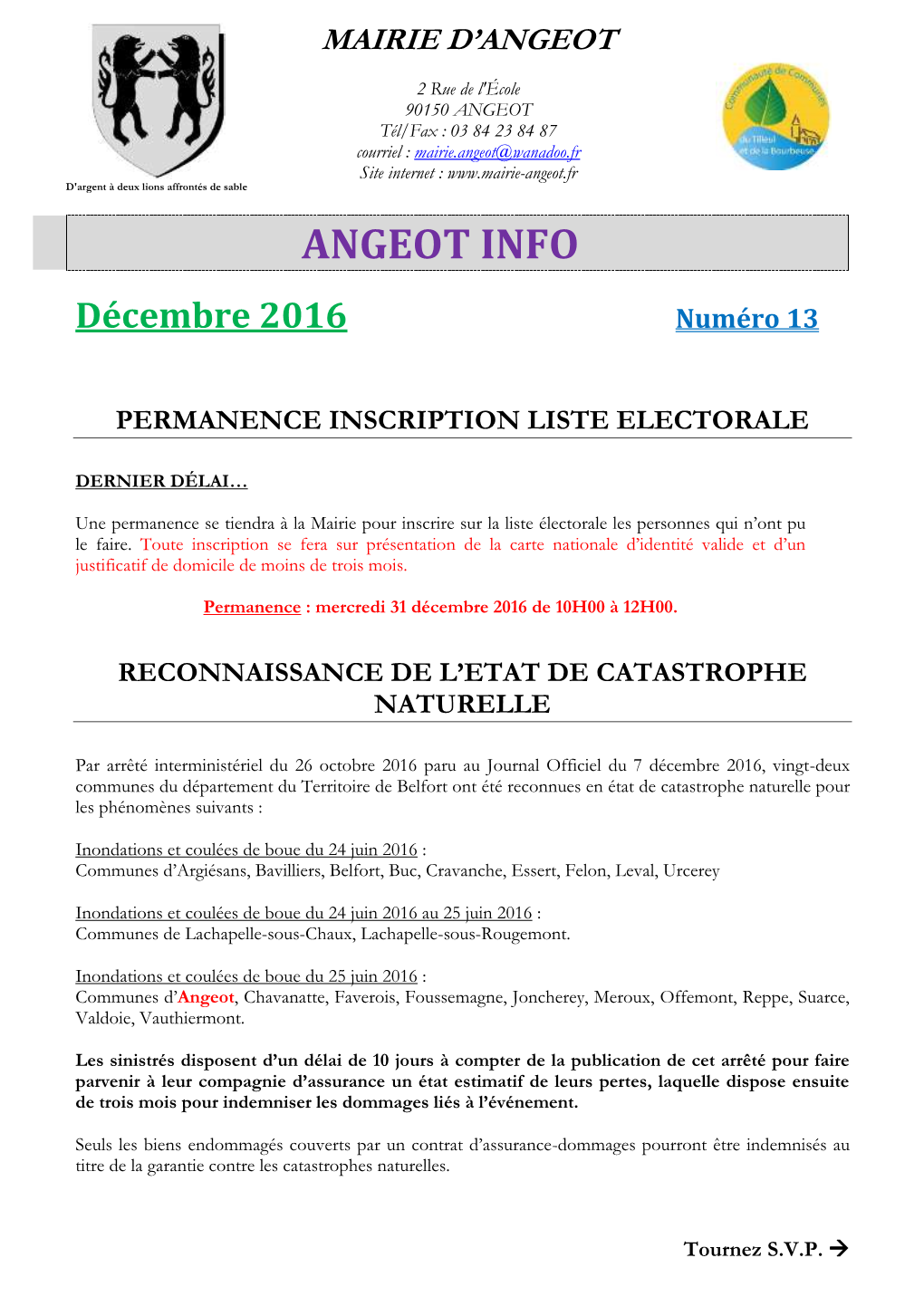 Reconnaissance De L'etat De Catastrophe