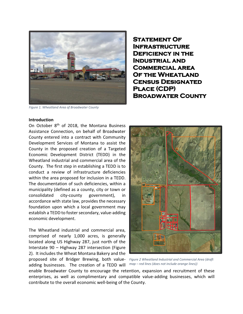 Wheatland Statement of Infrastructure Deficiency