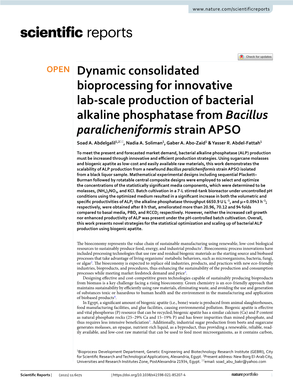 Dynamic Consolidated Bioprocessing for Innovative Lab-Scale Production of Bacterial Alkaline Phosphatase from Bacillus Paraliche