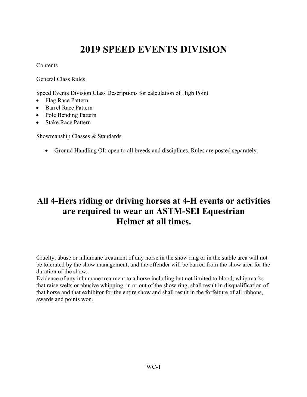 2019 Speed Events Division