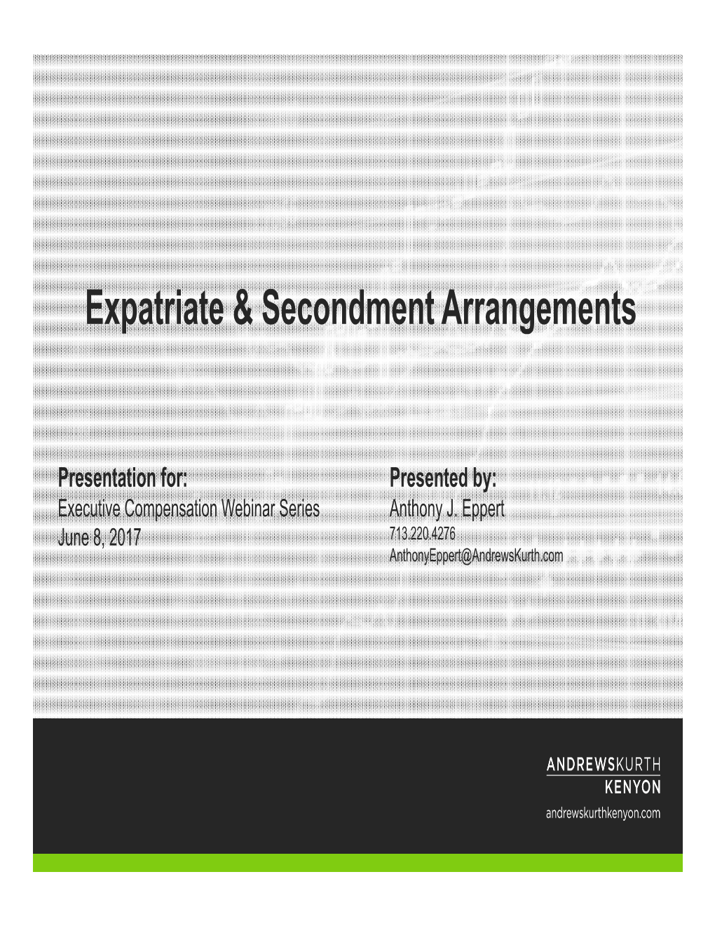 Expatriate & Secondment Arrangements