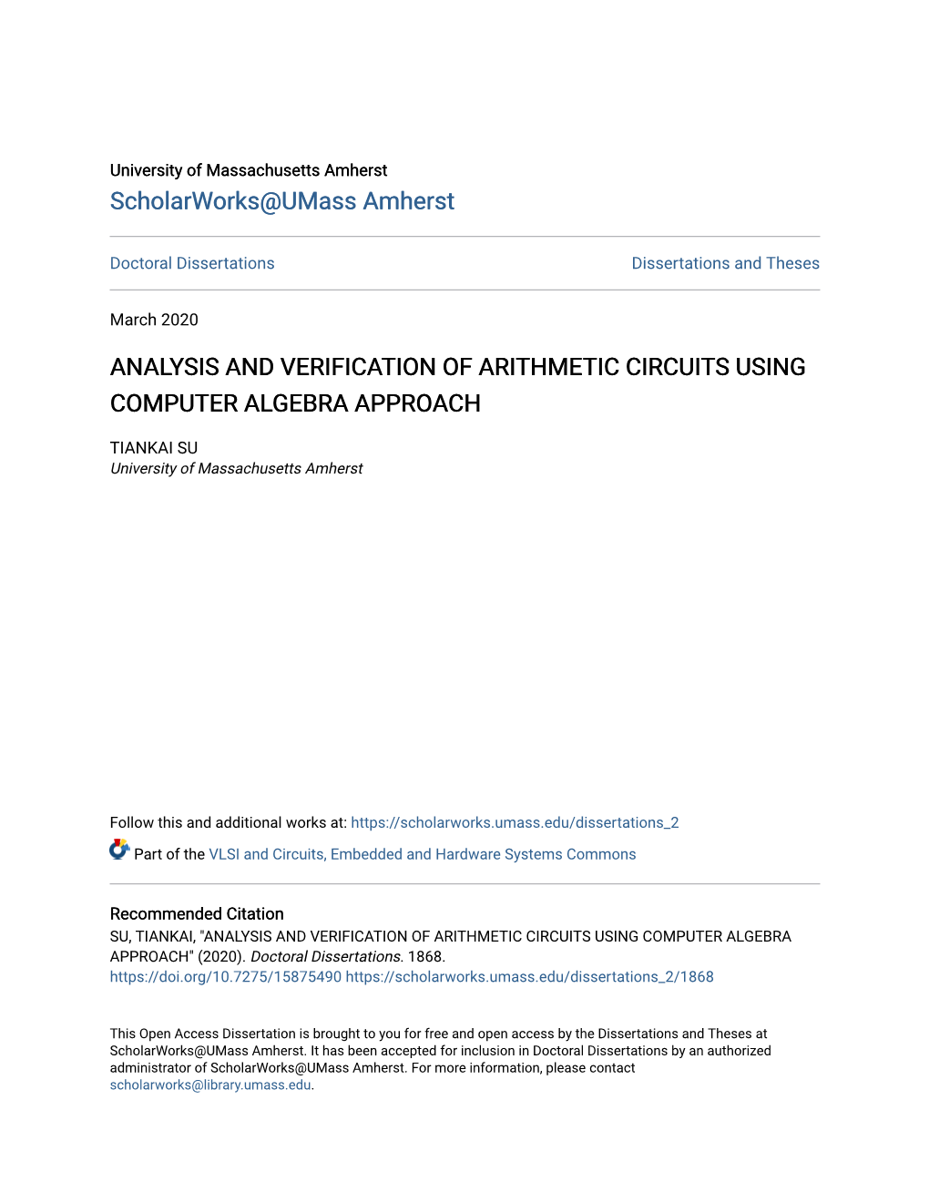 Analysis and Verification of Arithmetic Circuits Using Computer Algebra Approach