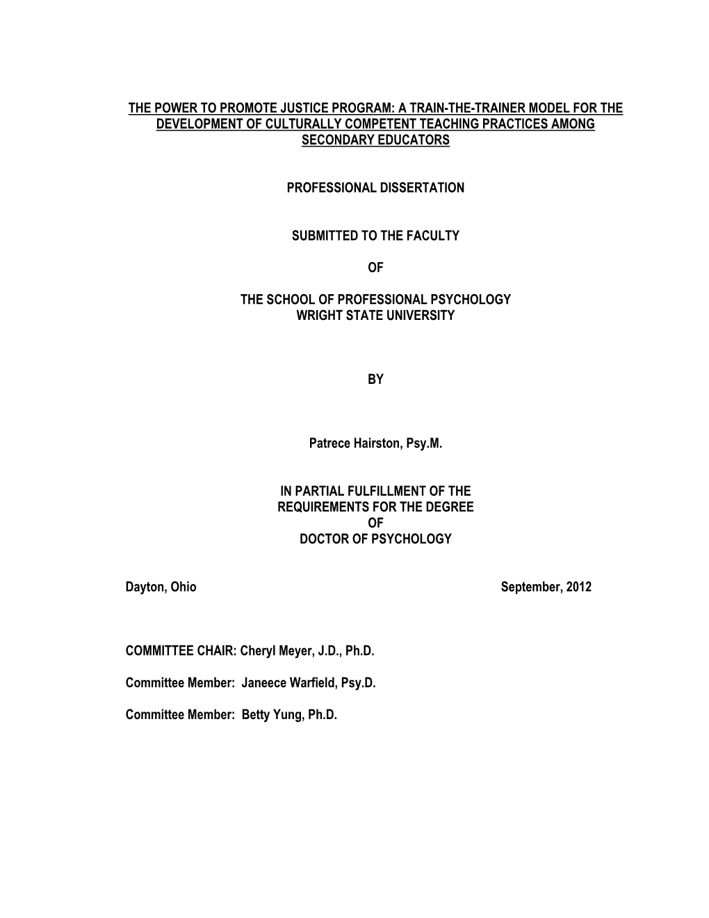 The Power to Promote Justice Program: a Train-The-Trainer Model for the Development of Culturally Competent Teaching Practices Among Secondary Educators