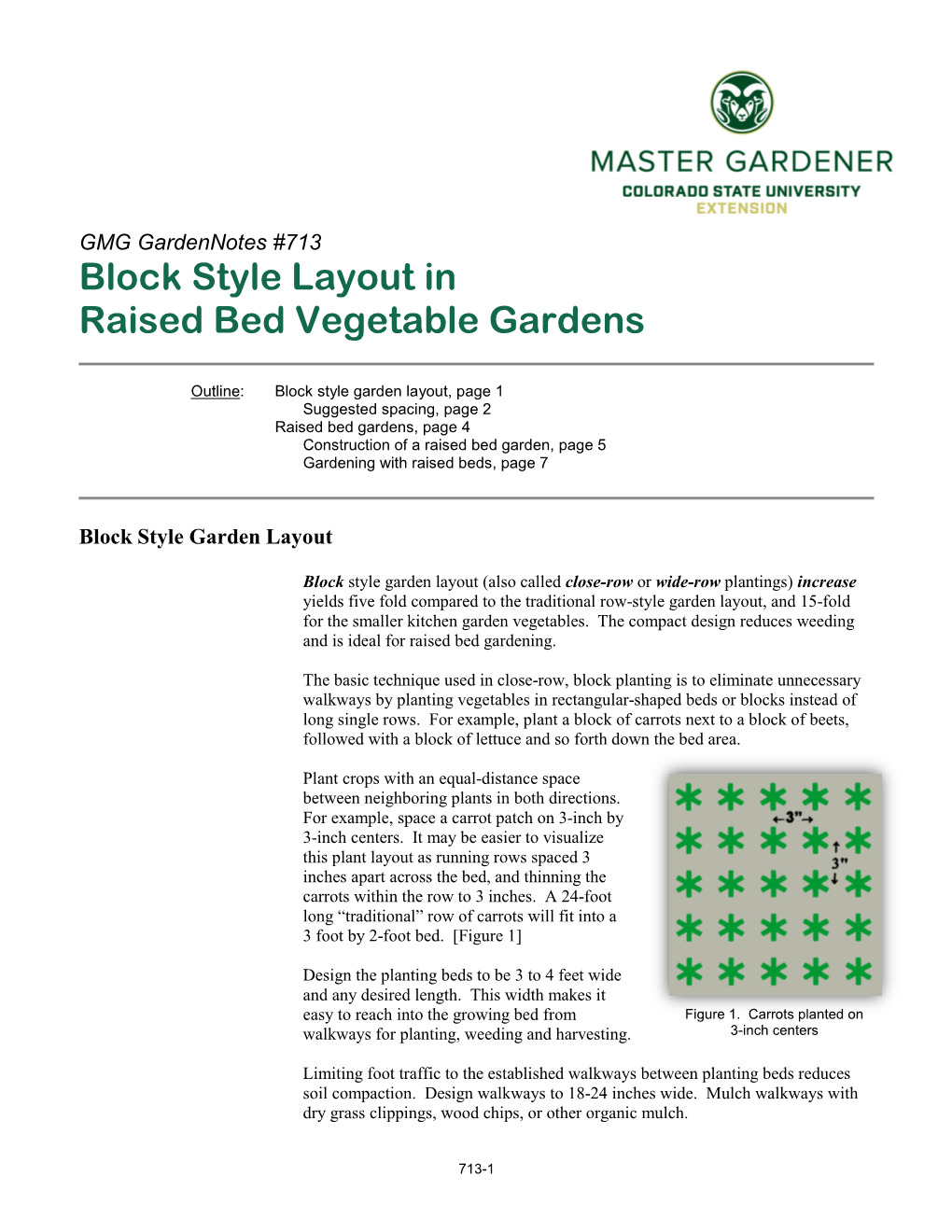 Block Style Layout in Raised Bed Vegetable Gardens