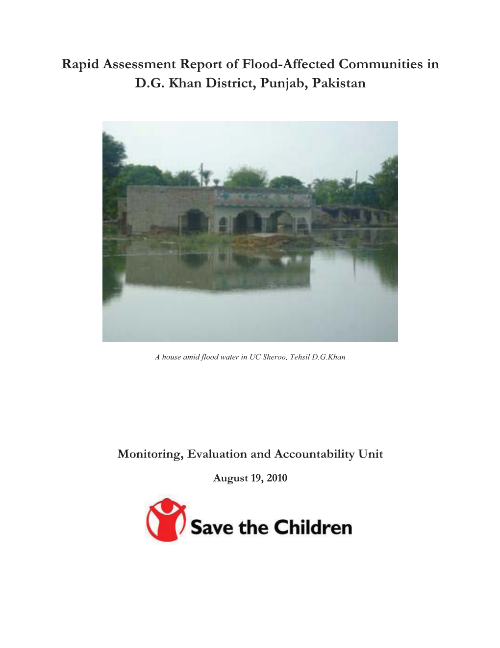 Rapid Assessment Report of Flood-Affected Communities in D.G. Khan District, Punjab, Pakistan