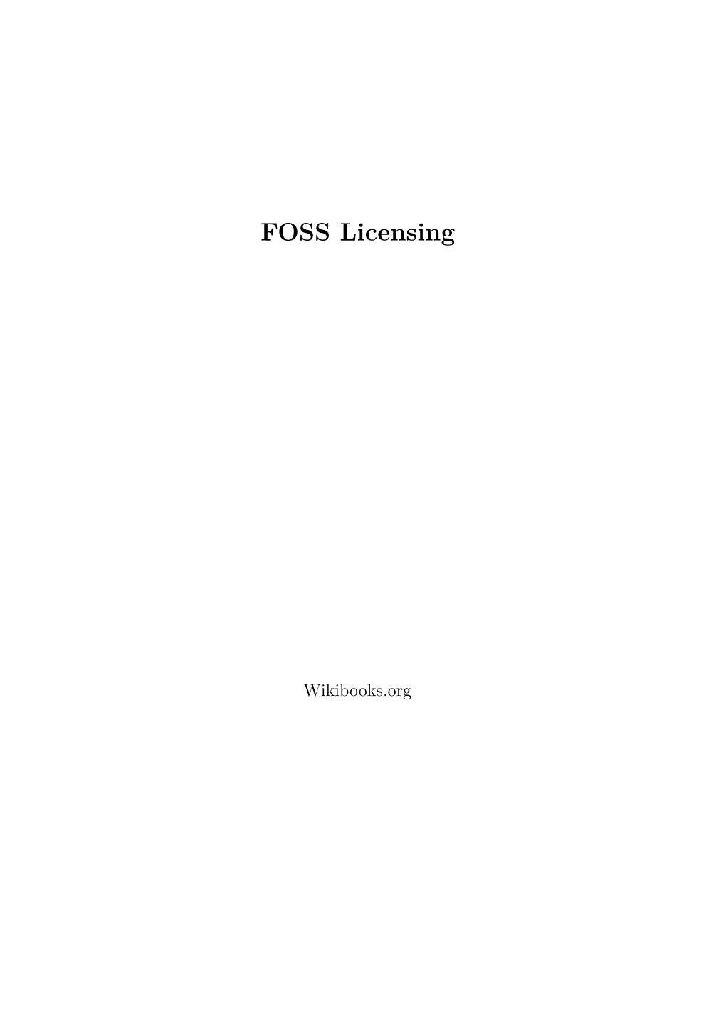 FOSS Licensing