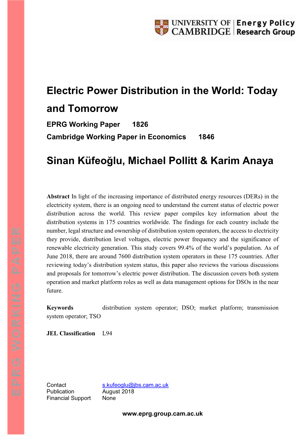 Electric Power Distribution in the World: Today and Tomorrow