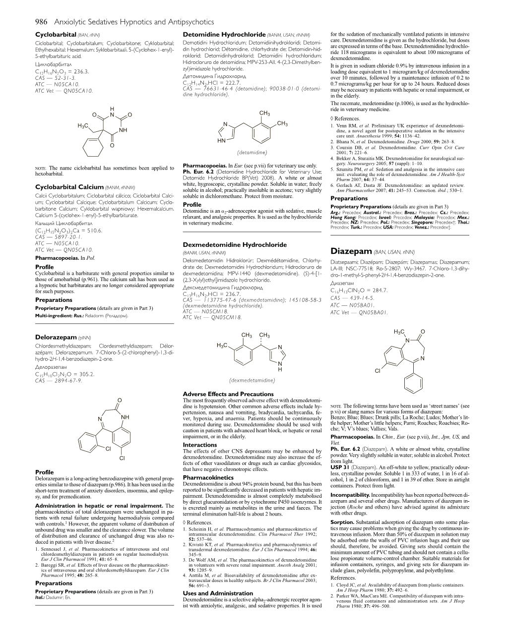 986 Anxiolytic Sedatives Hypnotics and Antipsychotics