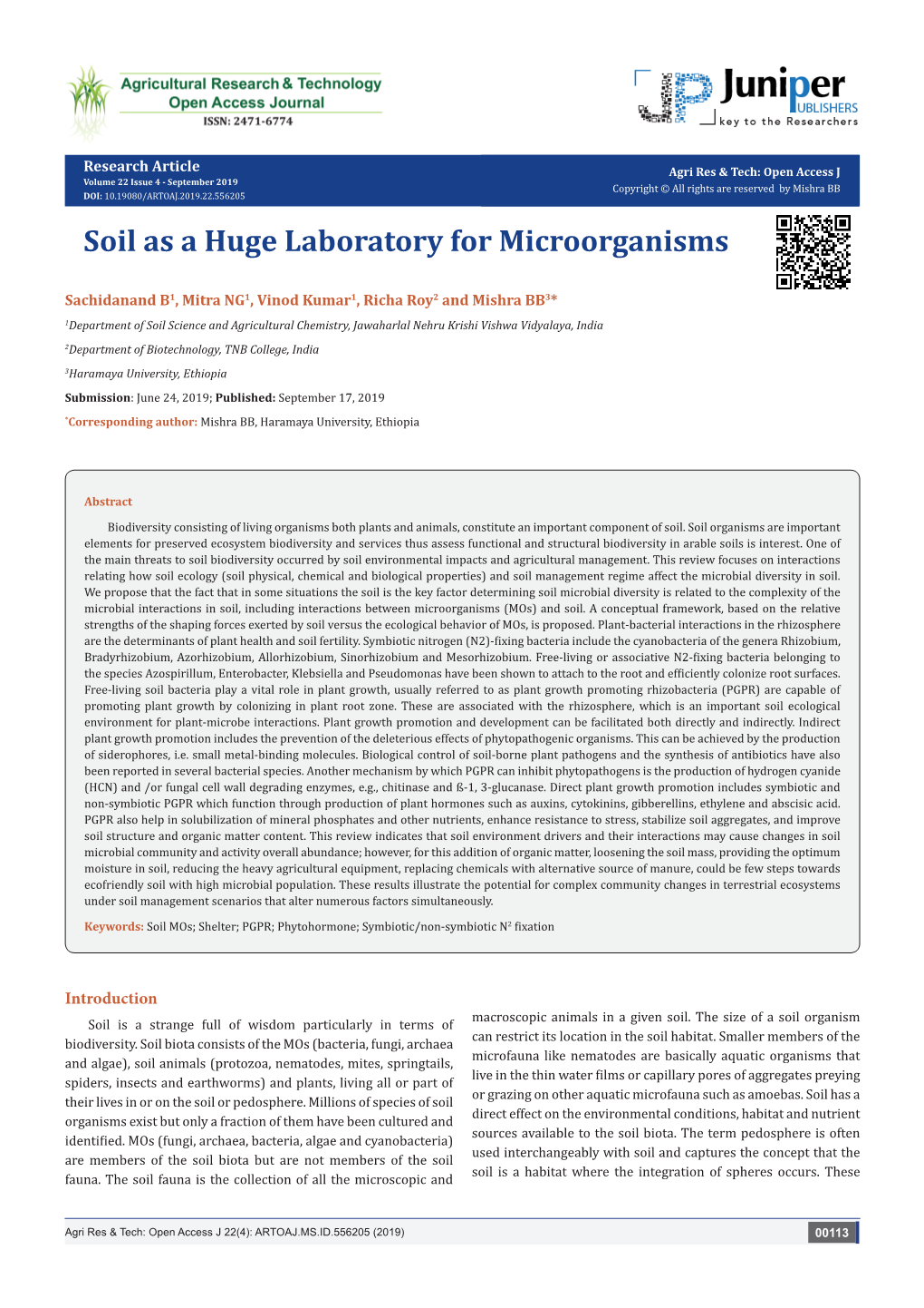 Soil As a Huge Laboratory for Microorganisms