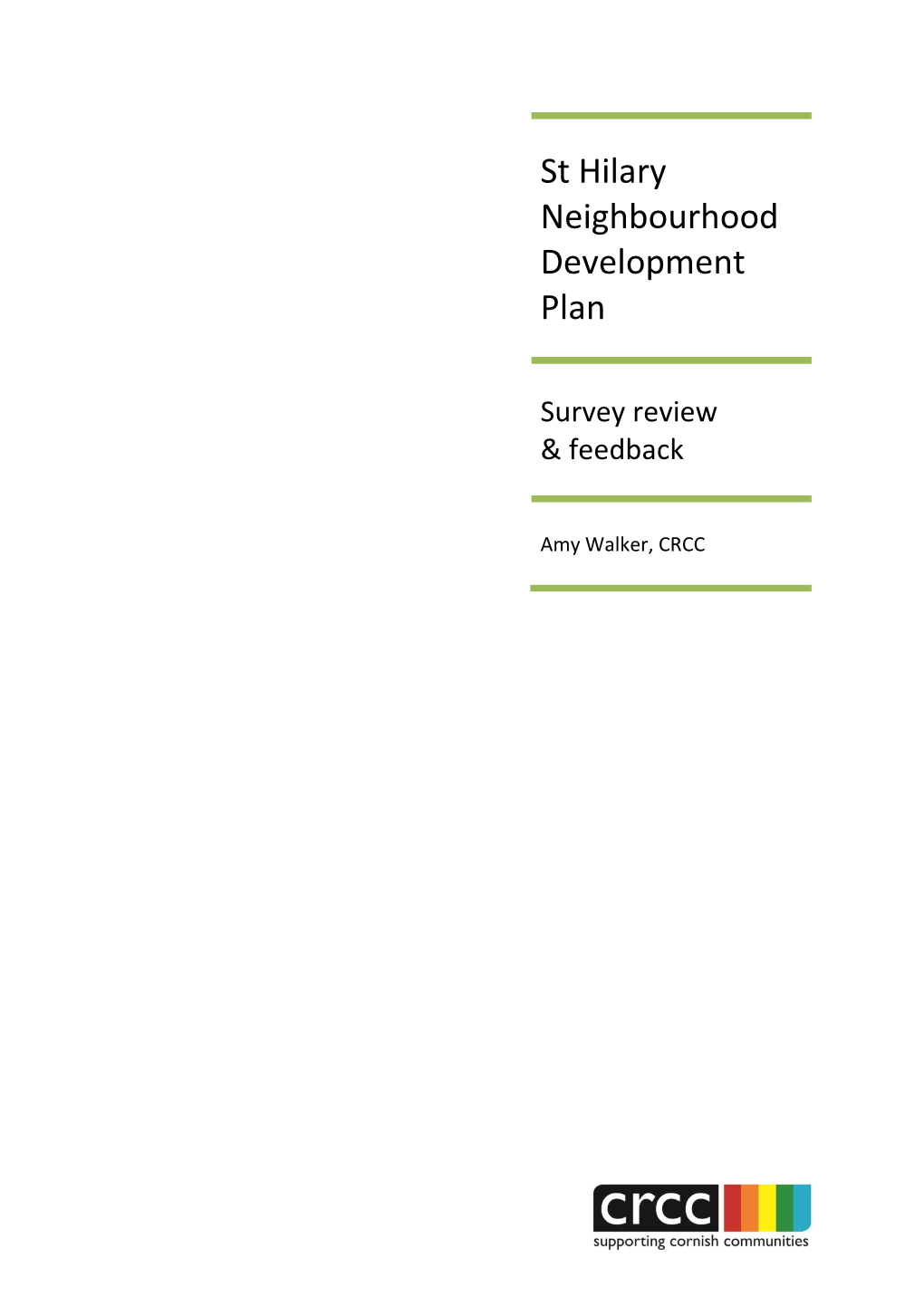 St Hilary Neighbourhood Development Plan