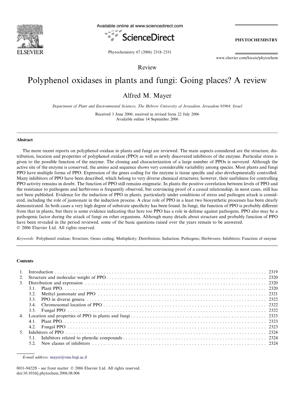 Polyphenol Oxidases in Plants and Fungi: Going Places? a Review